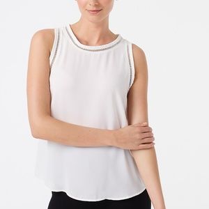 J. Crew Sleeveless Top with Ladder Trim